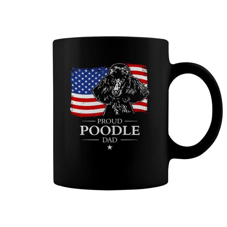 Proud Poodle Dad American Flag Patriotic Dog Gift  Coffee Mug