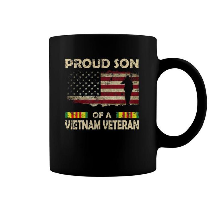 Proud Son Of Vietnam Veteran Tee  American Flag Coffee Mug