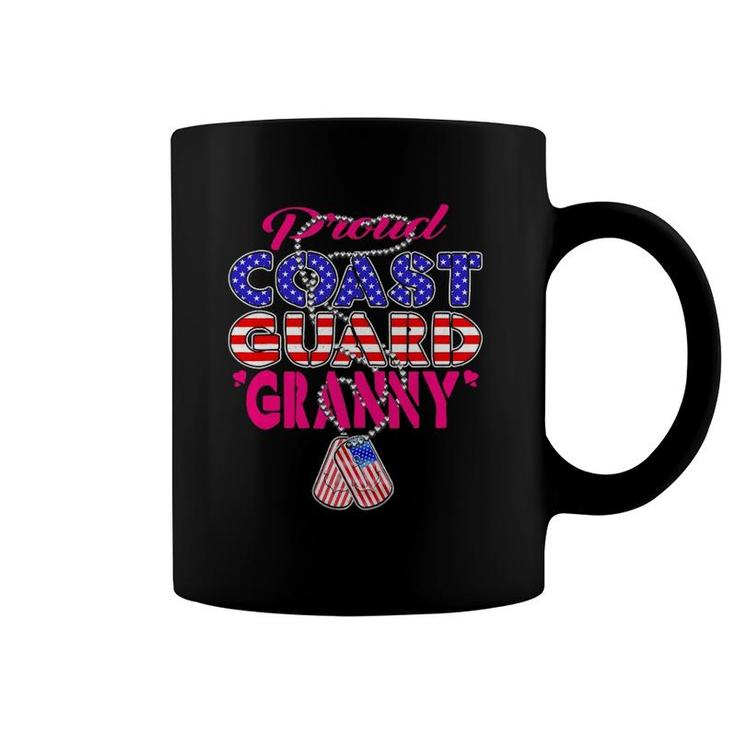 Proud Us Coast Guard Granny Dog Tags Military Grandmother Coffee Mug