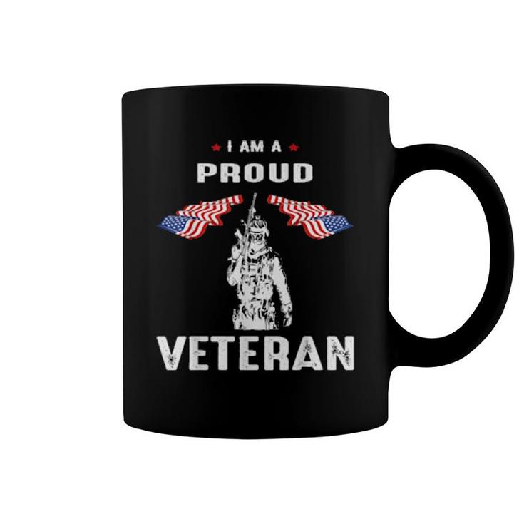 Proud Veteran Thank You Veterans On Veterans Day With Flag  Coffee Mug