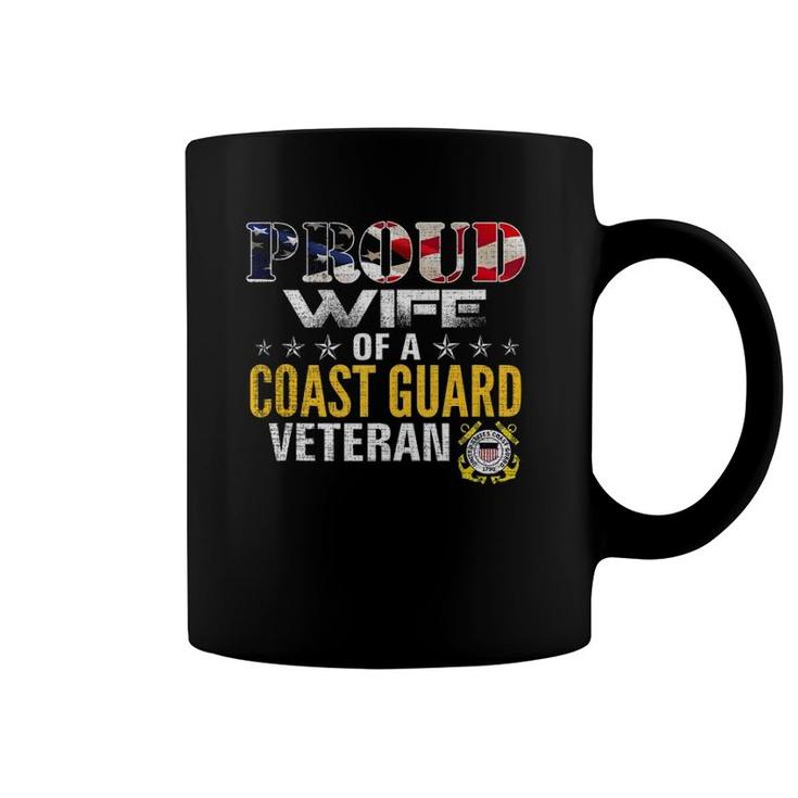 Proud Wife Of A Coast Guard Veteran American Flag Military Tank Top Coffee Mug