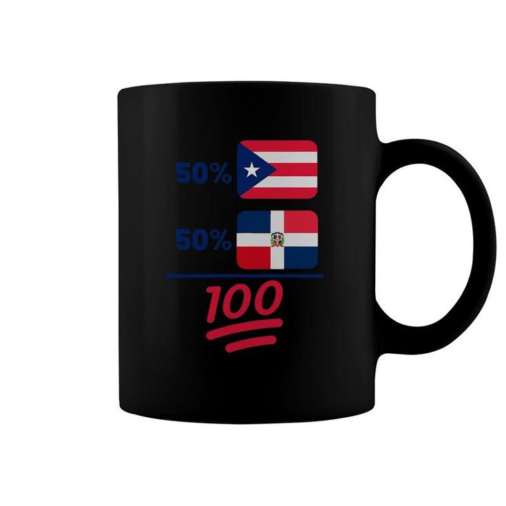 Puerto Rican Plus Dominican Heritage Nationality Flag Coffee Mug