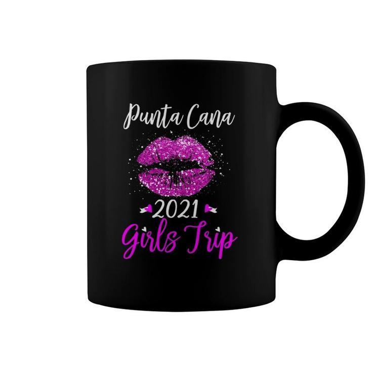Punta Cana Girls Trip 2021 Vacation Gift Pink Lips Coffee Mug