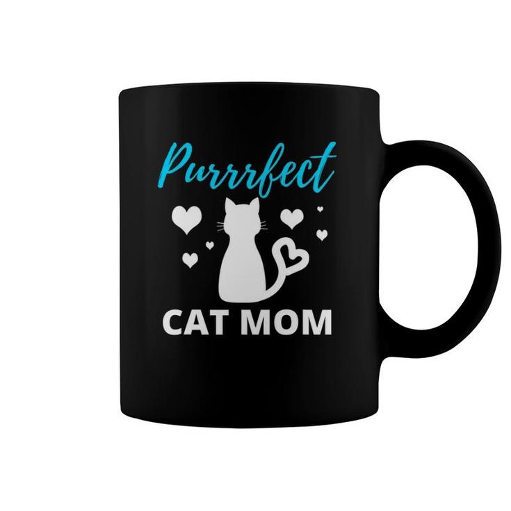 Purrrfect Cat Mom Funny  For Purrfect Cat Lover Coffee Mug