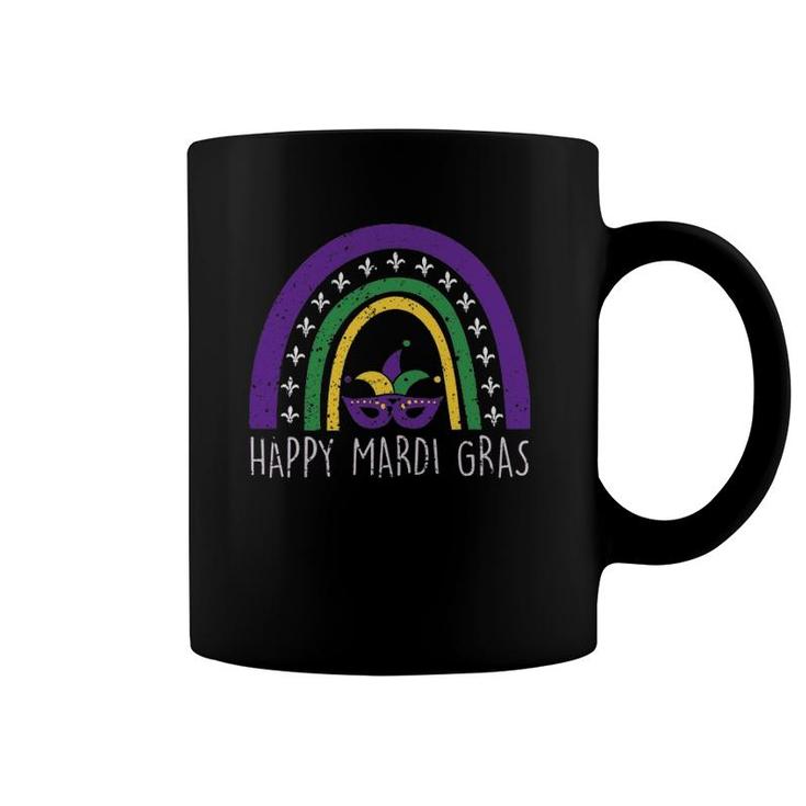 Rainbow Happy Mardi Gras Women Girls Coffee Mug