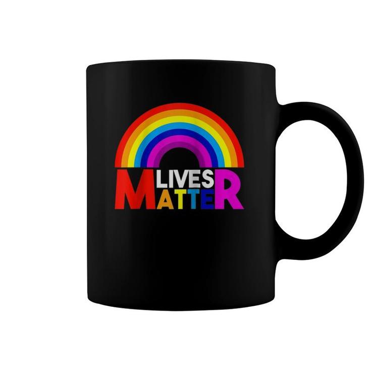 Rainbow Lives Matter Lgbt Raglan Baseball Tee Coffee Mug