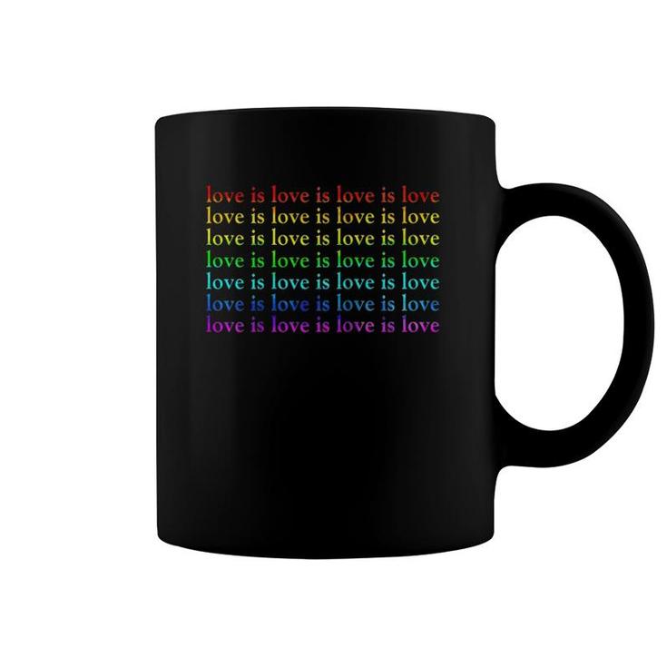Rainbow Pride Love Is Love Raglan Baseball Tee Coffee Mug