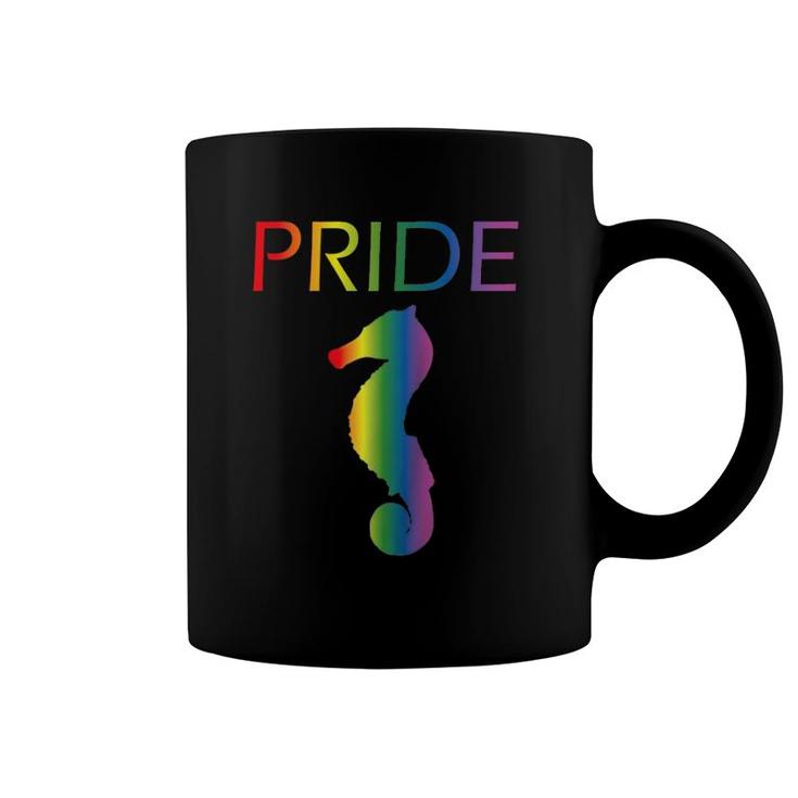 Rainbow Seahorse Pride Gay Pride Lgbtq Gay Seahorse Raglan Baseball Tee Coffee Mug