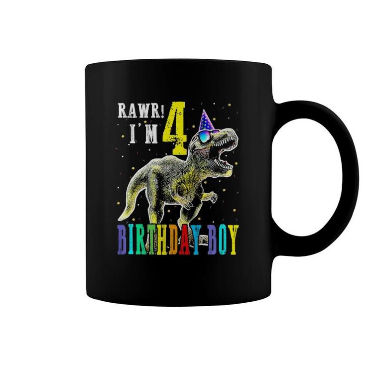 Rawr I'm 4Th Birthday Boy Dinosaur Party For 4 Year Old Boy  Coffee Mug