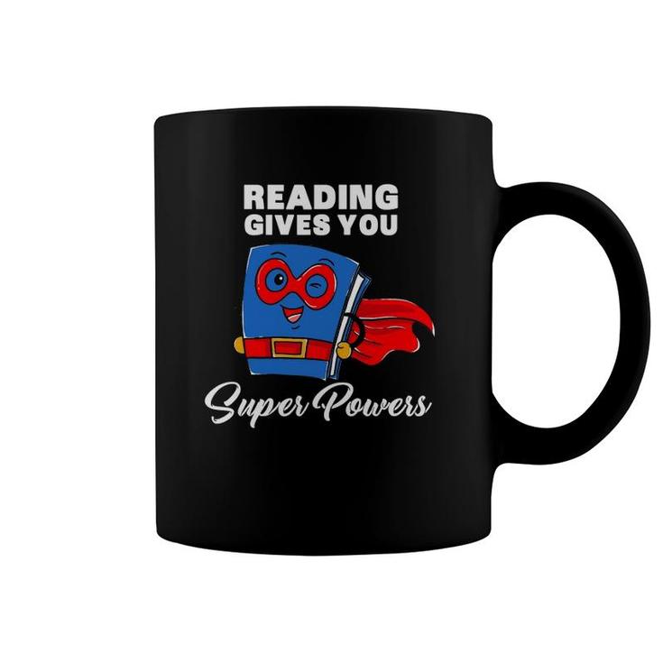 Reading Gives You Super Powers Funny Super Hero Coffee Mug
