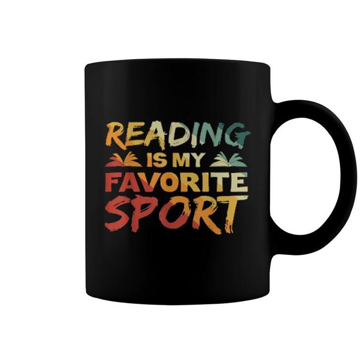 Reading Is My Favorite Sport Vintage Retro Book  Coffee Mug