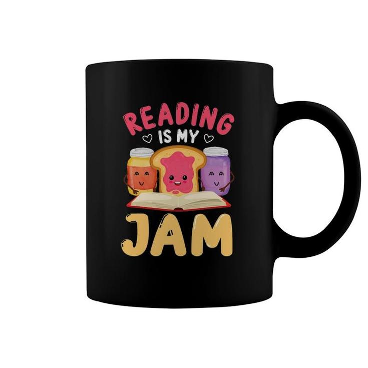 Reading Is My Jam Funny I Love To Read Books Coffee Mug