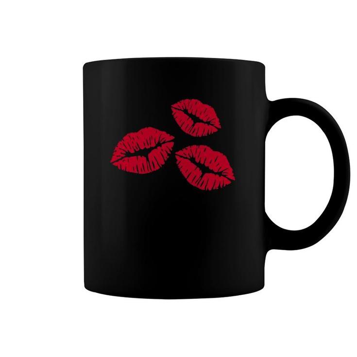 Red Kisses Lips Lipstick Gift Coffee Mug