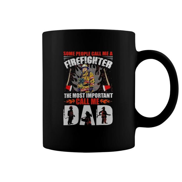 Red Line Cool Firefighter Graphics Dad Coffee Mug