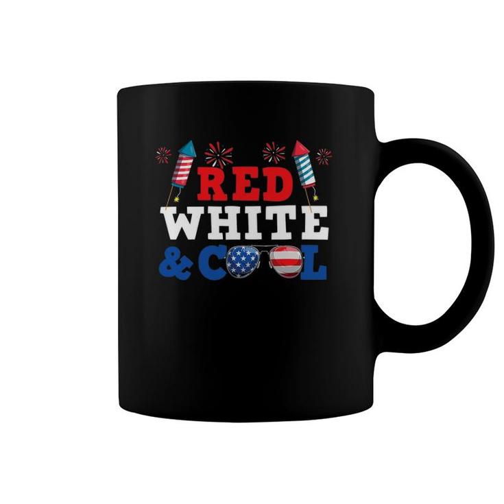 Red White And Cool Patriotic Boys 4Th Of July Funny Coffee Mug