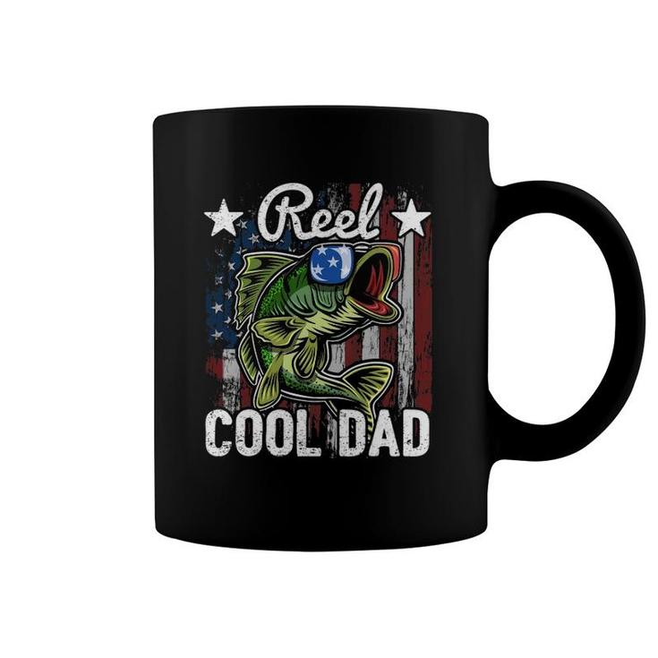 Reel Cool Dad Fishing American Flag Father's Day Gif Coffee Mug