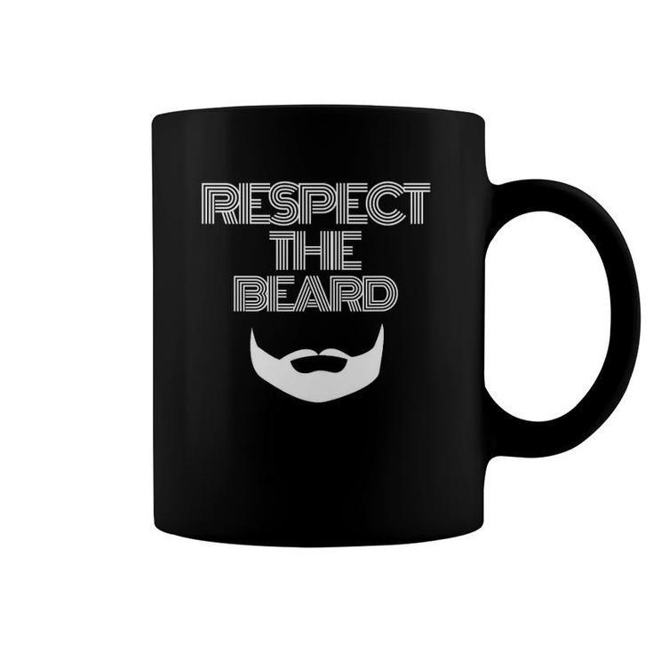 Respect The Beard Humor Funny For Dad Bearded Men Superhero Coffee Mug