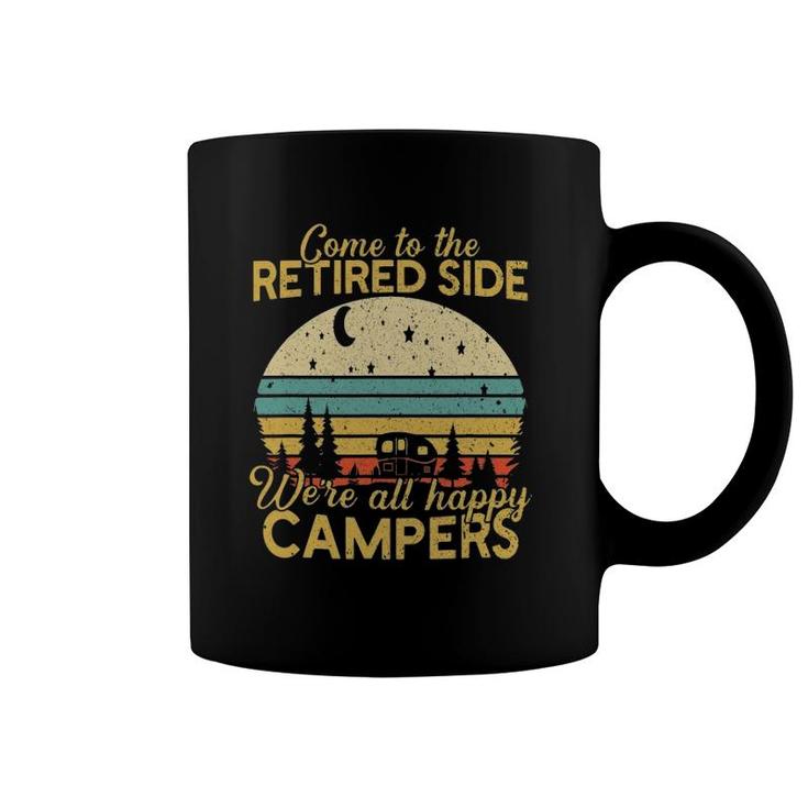 Retired Side We're Happy Campers Retirement Camping Lover Coffee Mug