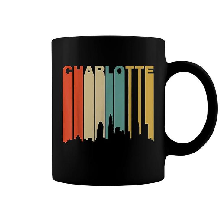 Retro 1970s Style Charlotte North Carolina Skyline Coffee Mug