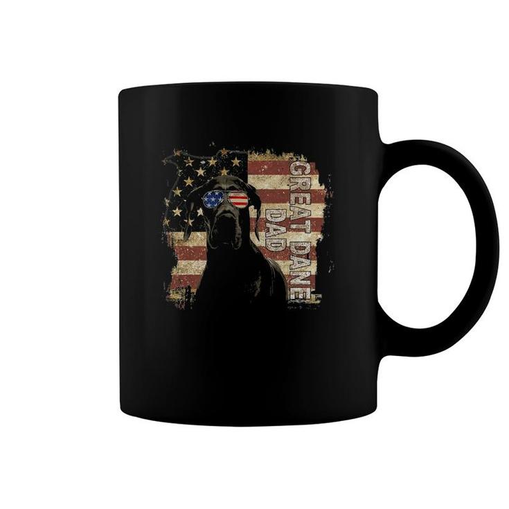 Retro Best Great Dane Dad Ever American Flag 4Th Of July Coffee Mug