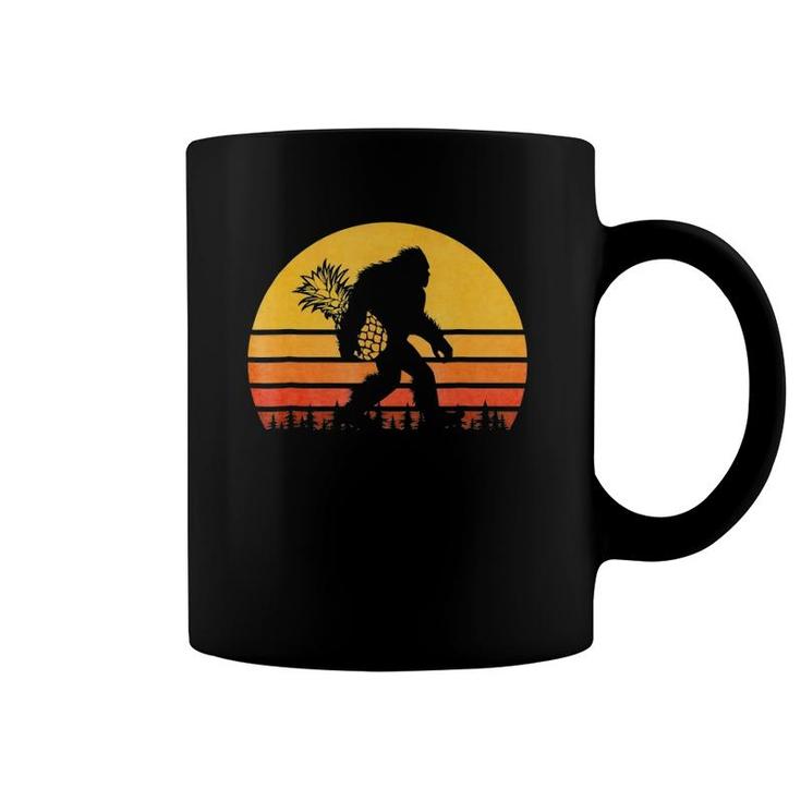 Retro Bigfoot Pineapple Sasquatch With Fruit Tee Coffee Mug