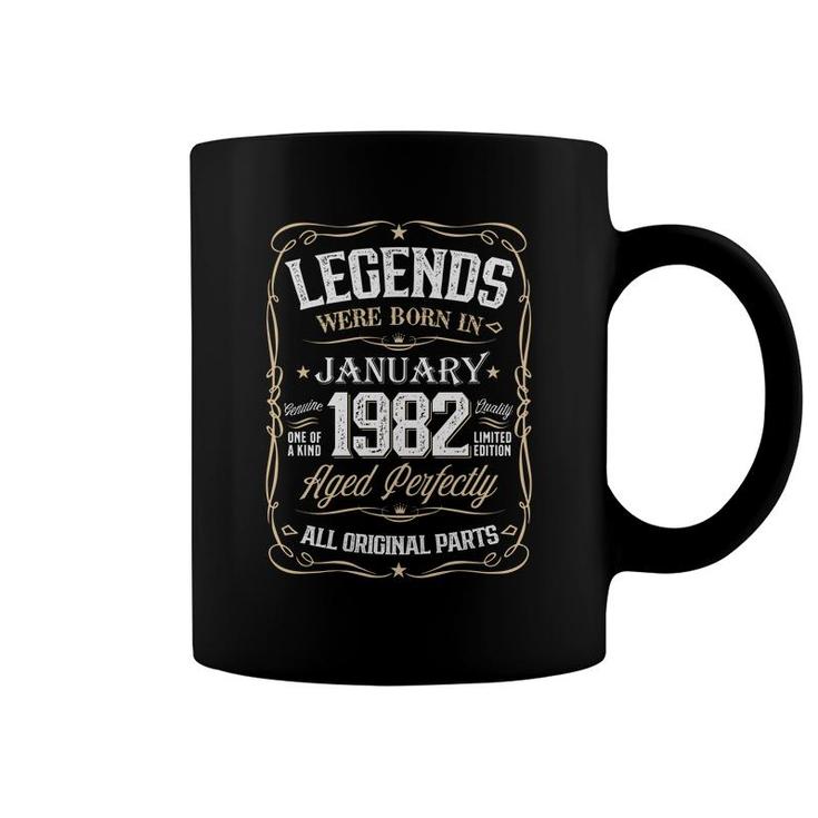 Retro Birthday Legends Were Bonrn In 1982 January Coffee Mug