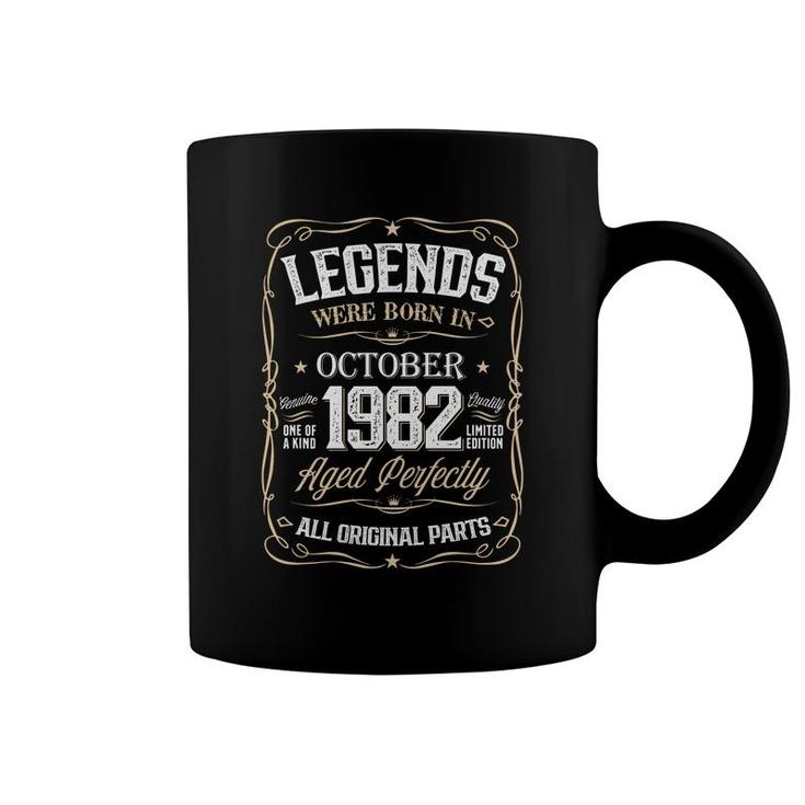 Retro Birthday Legends Were Born In 1982 October Coffee Mug