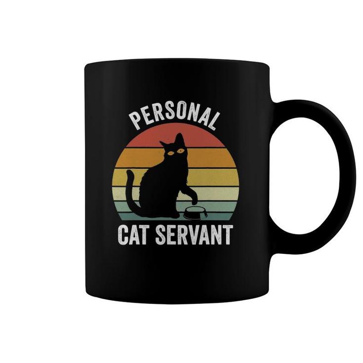 Retro Ca Black Cat Personal Cat Servant Cat Lover Coffee Mug