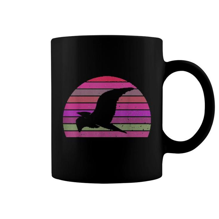 Retro Crow Vintage Crow Silhouette Bird Animal 80S 90S  Coffee Mug