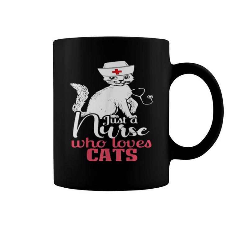 Retro For Cat Lovers, Cat, Just A Nurse Who Loves Cats  Coffee Mug