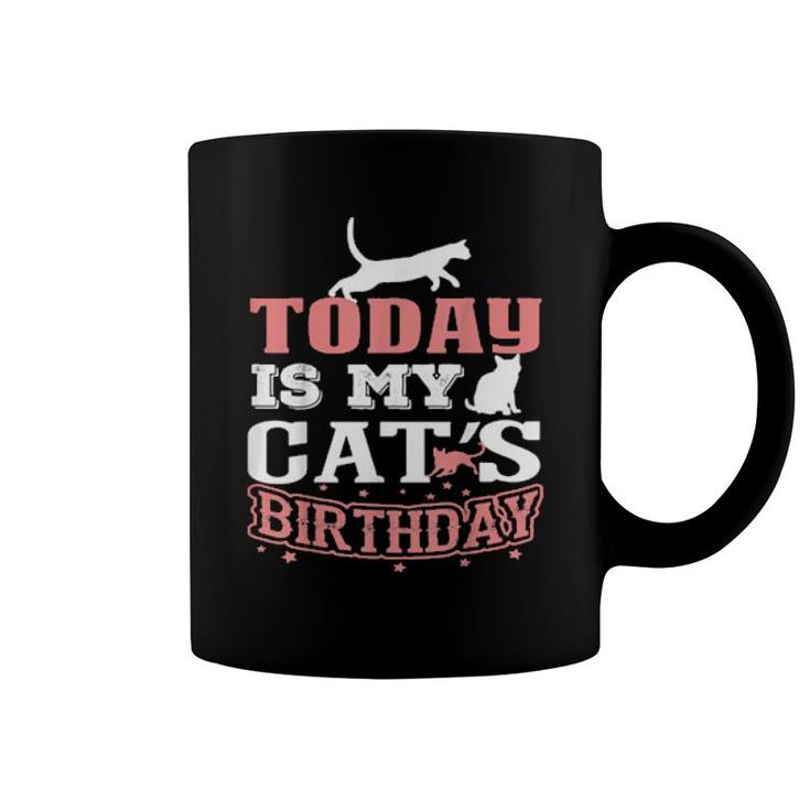 Retro For Cat Lovers, Cats, Today Is My Cats Birthday Coffee Mug