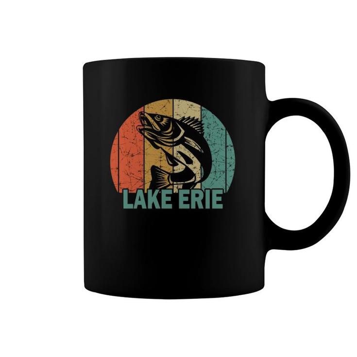 Retro Lake Erie Walleye Fishing Souvenir Coffee Mug