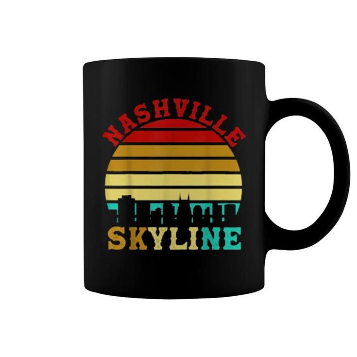 Retro Nashville Tennessee Vintage Skyline Home Country Music  Coffee Mug