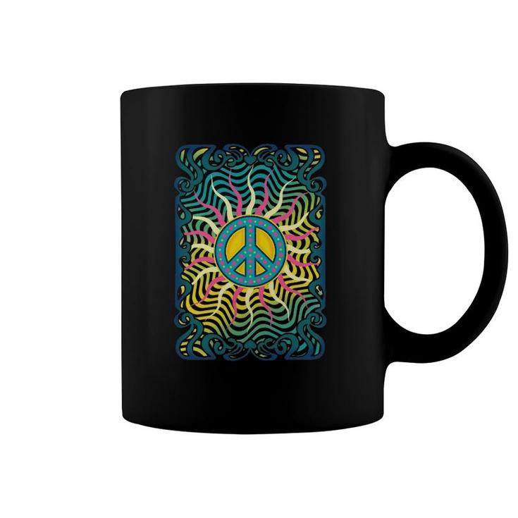 Retro Peace Vintage  60'S 70'S Hippie Gift Tie Dye Coffee Mug