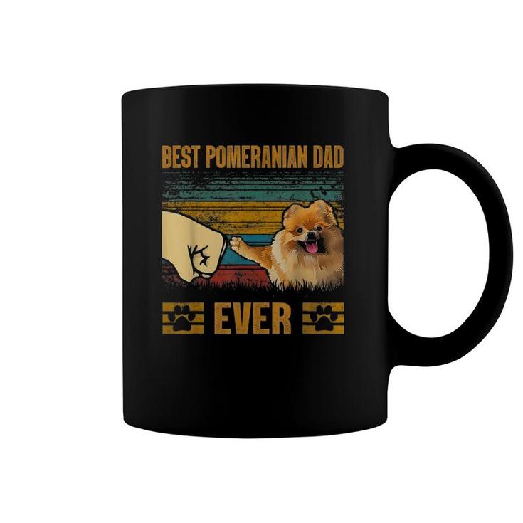 Retro Vintage Best Pomeranian Dad Ever Funny Coffee Mug