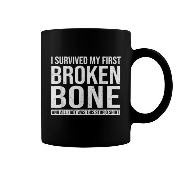 Retro Vintage Broken Bone Get Well Sarcastic Quote  Coffee Mug