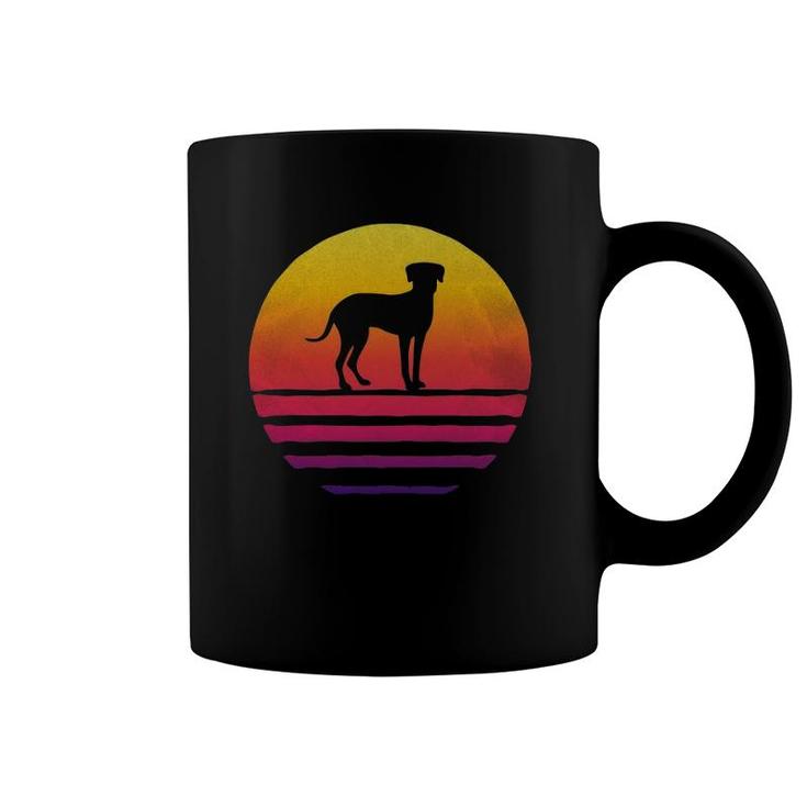 Retro Vintage Sunset Catahoula Leopard Dog Silhouette Gift Coffee Mug