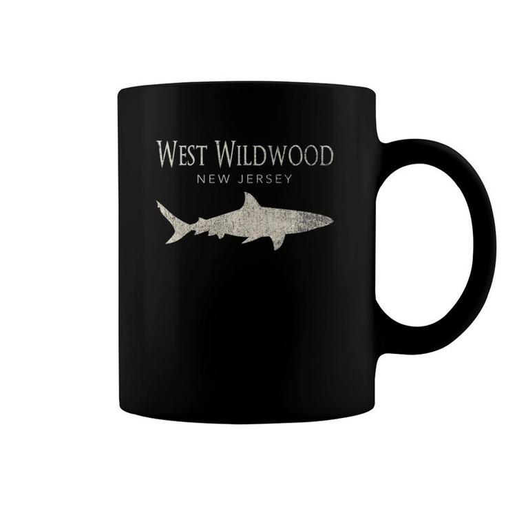 Retro West Wildwood Nj Shark Coffee Mug