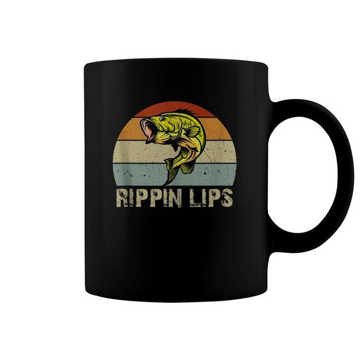 Rippin Lips Bass Fishing Gifts For Dad Father's Day Coffee Mug