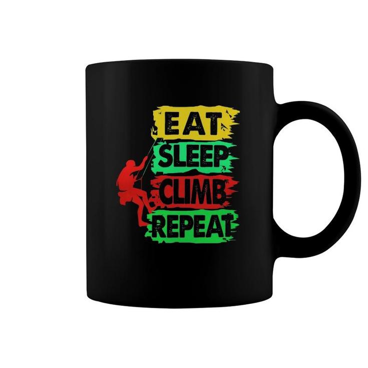 Rock Climbing Eat Sleep Climb Repeat Climber Coffee Mug