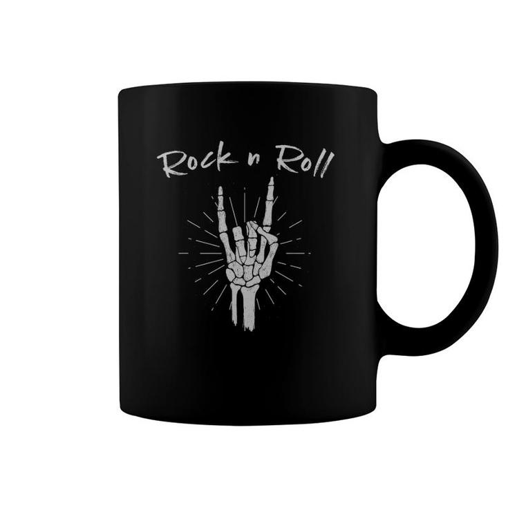 Rock N Roll Skeleton Hand Horns Coffee Mug