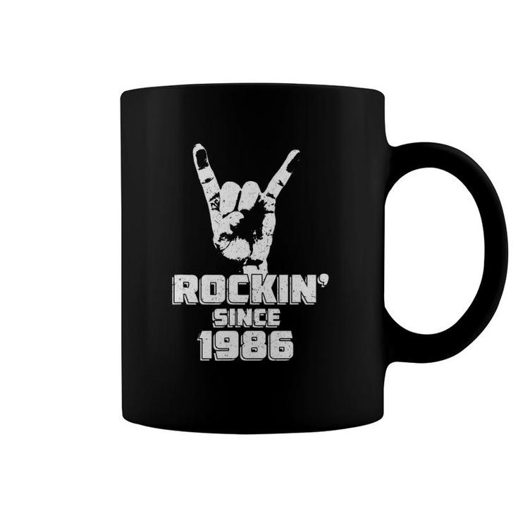 Rockin' Since 1986 Vintage Rock Music 35Th Birthday Gift Coffee Mug