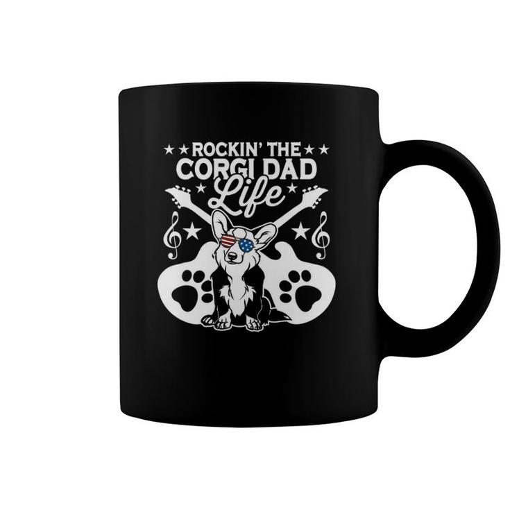 Rockin' The Corgi Dad Life Dog Lover Guitar Musician Coffee Mug