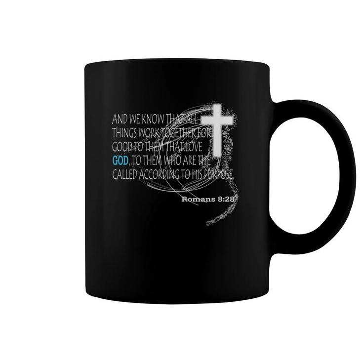 Romans 828 Christian Cross Coffee Mug