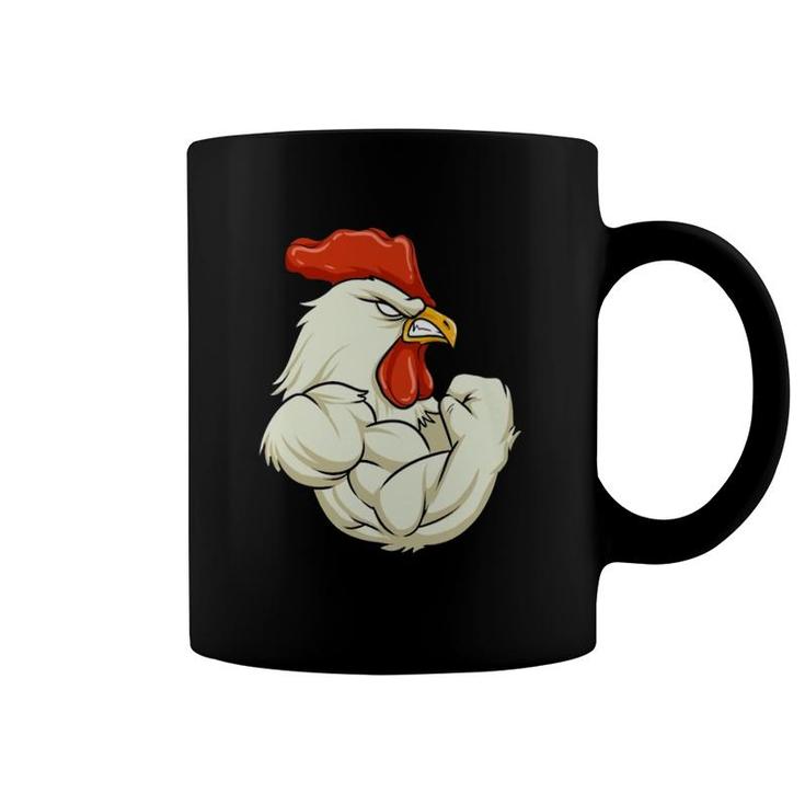 Rooster At The Gym Swole Workout Funny Gift Coffee Mug