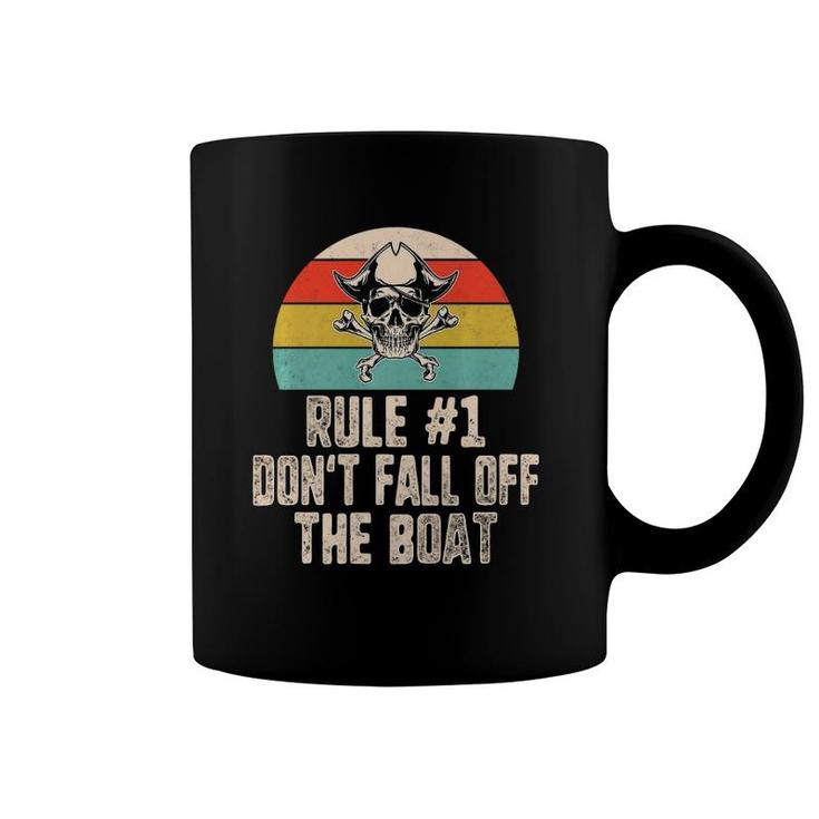 Rule 1 Don't Fall Off Boat Pirate Skull Tampa Gasparilla  Coffee Mug