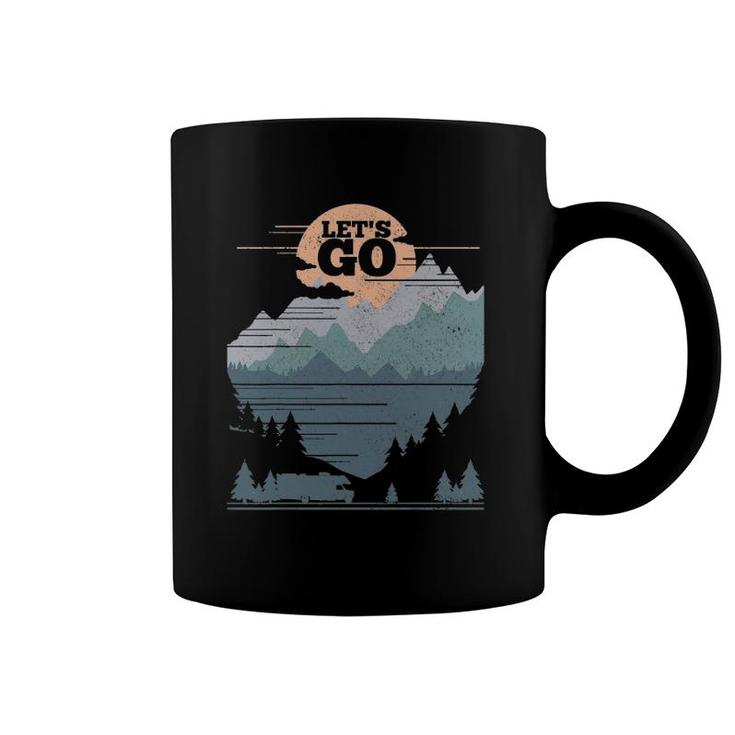 Rv Let's Go Road Trip Camping Vintage Camper Gift Coffee Mug