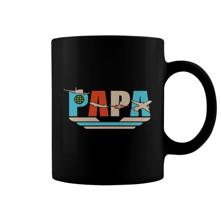 'S Papa Pilot Aviation Airman Aircraft Mechanics Dad  Coffee Mug