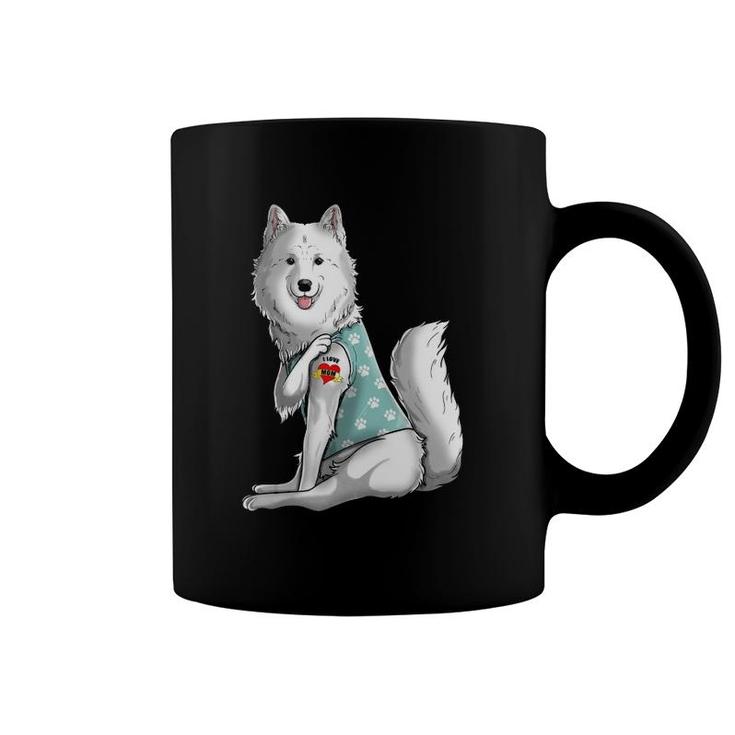 Samoyed I Love Mom Tattoo Dog  Funny Mother's Day Gift Coffee Mug