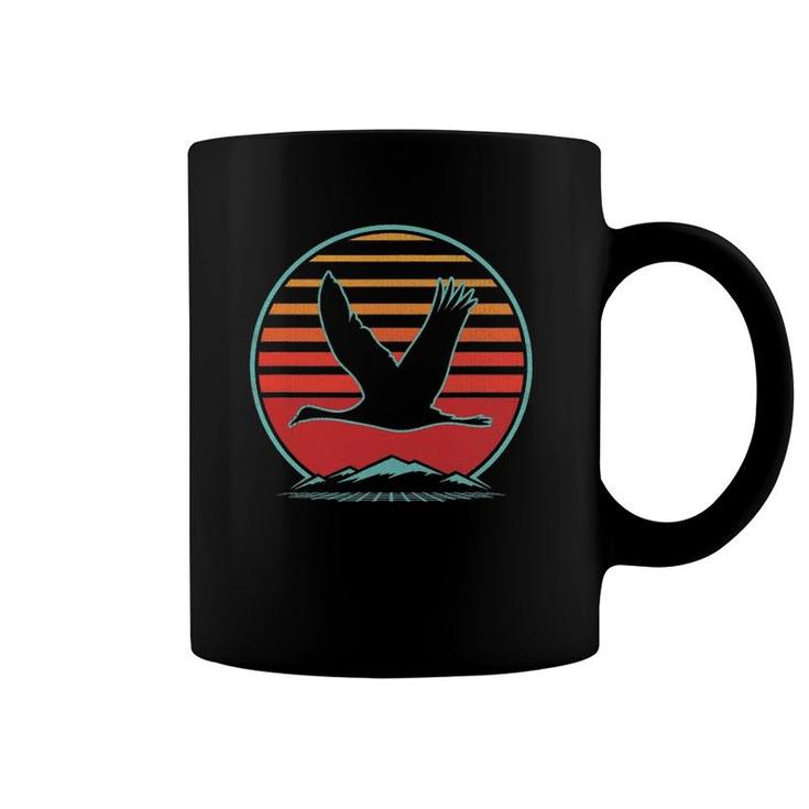 Sandhill Crane Bird Retro Vintage 80S Style Birding Gift Coffee Mug